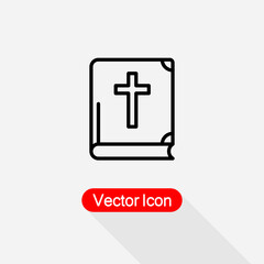 Holy Bible With Cross Icon Vector Illustration Eps10