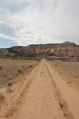 Fototapeta premium Abiquiu New Mexico desert road dirt