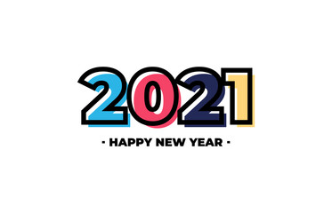 Happy new year 2021 vector background. Cover of card for 2021 . Modern style for your design
