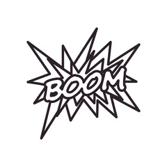 boom explosion bubble line style icon vector design