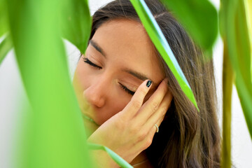 portrait of a young woman nature