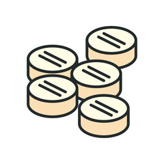 Medical pills line and fill style icon vector design