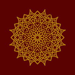 arabic mandala ornament, traditional culture decoration vector