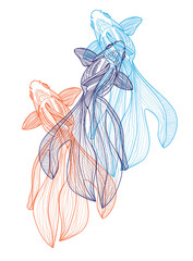 Goldfish Doodling coloring book, meditation coloring book. Patterns, dots, stripes. Cute animals.