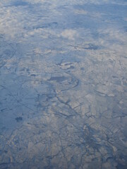 aerial view of snow covered mountains