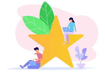 Illustration vector graphic cartoon character of consumer rating