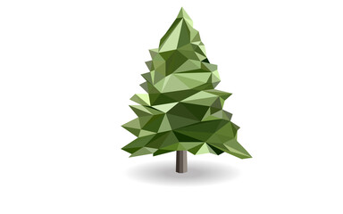 tree polygon icons modern style vector