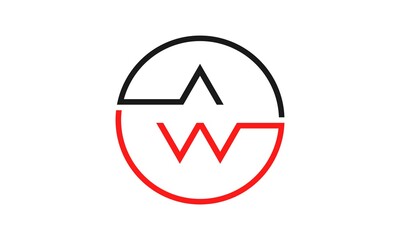 Abstract AW illustration vector logo