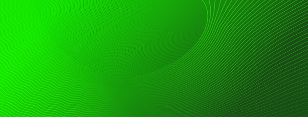 Abstract halftone background of small dots and wavy lines in green colors