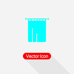 The Bathroom Curtain Icon, Curtain Icon Vector Illustration Eps10