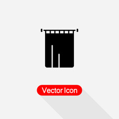 The Bathroom Curtain Icon, Curtain Icon Vector Illustration Eps10