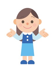 両手を広げる女性