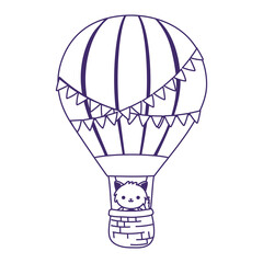 baby shower, cute little cat in air balloon, celebration welcome newborn