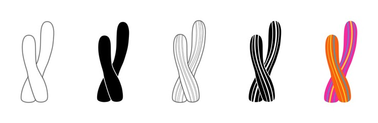 Vector illustration of cacti isolated on a white background. Icons, silhouettes of cacti. Mexican desert cactus, tropical plants, summer garden. Abstract creative decorative cactus, succulent, aloe