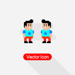 Two Simple Characters Icon In Flat Design Vector Illustration Eps10