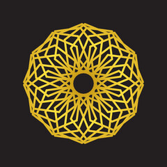 golden luxury circle style motif mandala ornament vector design