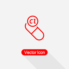 Vitamin Cl In Pill Icon Vector Illustration Eps10
