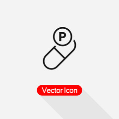 Vitamin P In Pill Icon Vector Illustration Eps10