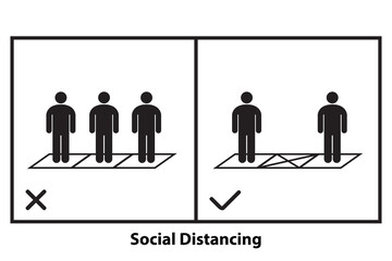 Fototapeta premium social distance icon, for prevent pandemic, adhere health protocols