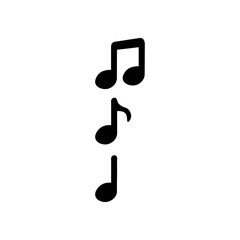 Music notes, black flat musical icon, vector illustration.