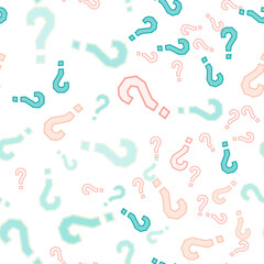 Quiz seamless pattern. Question marks, doubt, faq