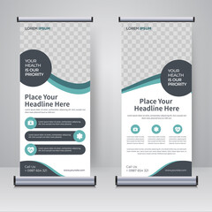 Medical rollup or X banner design template