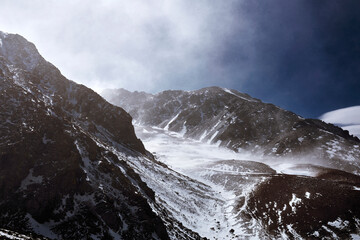 photography of mountain landscapes, snowy mountains and lakes