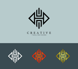 Stylish geometry line logo icon vector  minimalist trendy shapes