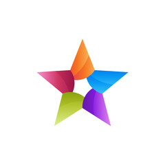 star logo design, 3d style template 