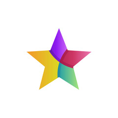 star logo design, 3d style template 