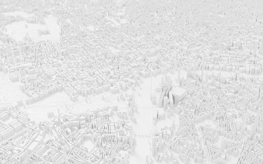 Fototapeta premium 3D Render. Smart city and Urban landscape. City Top View of landscape Building. city model and city metropolis architectural landscape.