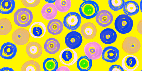Colorful Circles Pattern. Geometric Happy 