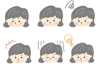 お婆さん　喜怒哀楽　セット