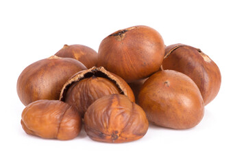 Chestnuts an isolated on white background