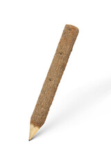 pencil stylized tree branch with shadow isolated on white background with clipping path included.