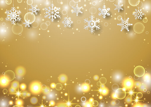 雪の結晶がぶら下がった クリスマス用背景