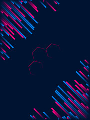 Abstract background pink blue lines hexagons