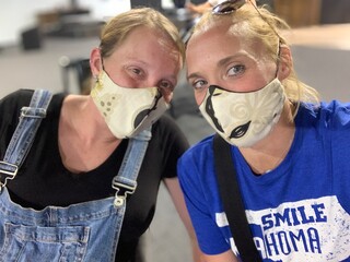 women wearing masks