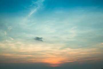 Naklejka na ściany i meble Beautiful blue sky before sunset.