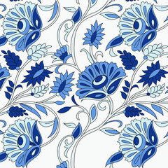 traditional Indian paisley pattern on  white background