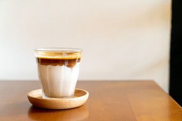 Dirty Coffee - A glass of espresso shot mixed with cold fresh milk