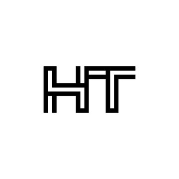 initial letter ht line stroke logo modern 