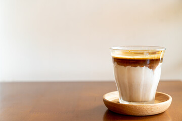 Dirty Coffee - A glass of espresso shot mixed with cold fresh milk