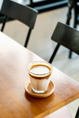 Dirty Coffee - A glass of espresso shot mixed with cold fresh milk