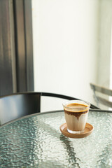 Dirty Coffee - A glass of espresso shot mixed with cold fresh milk