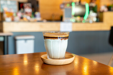 Dirty Coffee - A glass of espresso shot mixed with cold fresh milk