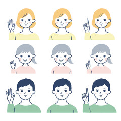 家族の表情セット