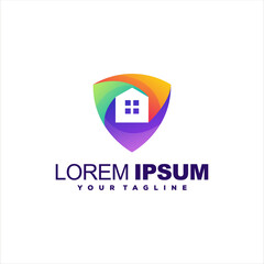 house shield moon logo design