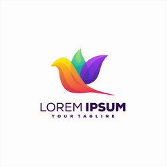 bird gradient color logo design