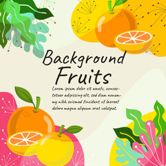  fruits background abstract banner oranges concept illustration vector